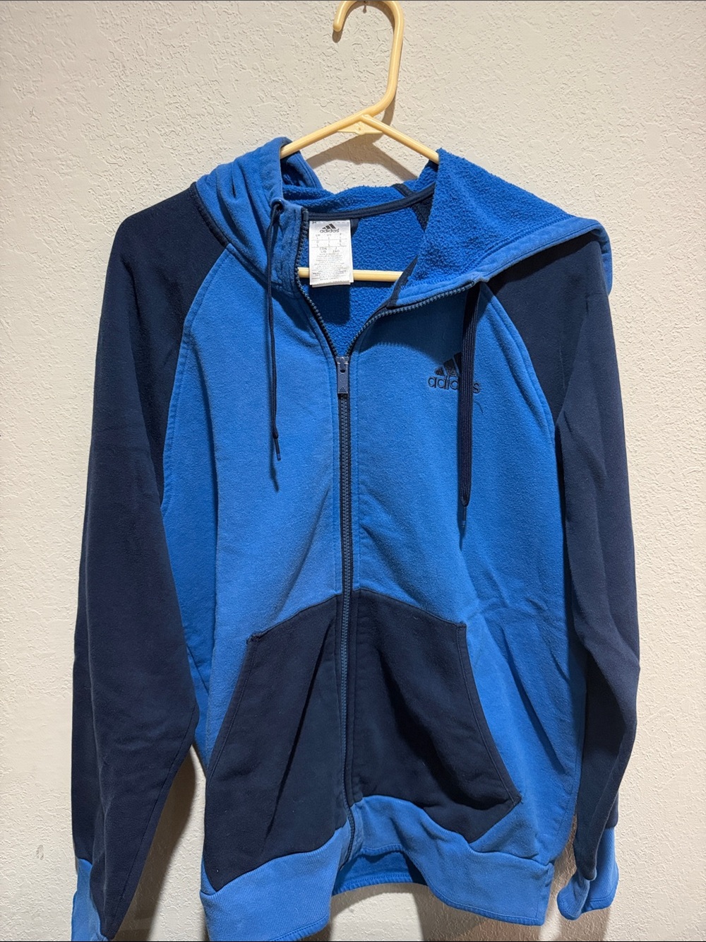 adidas Men's Two-Tone Blue Full-Zip Hoodie